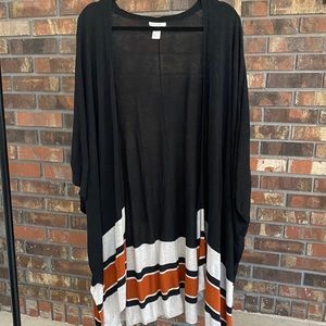 Black, cream & orange shawl